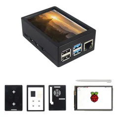 3.5 ئینچ TFT 480*320 50FPS شاشەی لەمسی پیشاندەری کیتی کەیسی ABS بۆ Raspberry Pi 4B