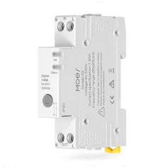 MOES Tuya Zigbe 63A Circuit Breaker Smart Electricity Monitor V0 Fireproof Retardant Alarm Threshold Set Tuya & Smart Life APP Control Voice Control with Alexa Google Home