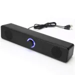 E350TS Wired bluetooth Speaker Desktop Computer Soundbar Dual 52mm Speakers Independent Volume Knob Adjustable USB Powered Speaker Soundbar