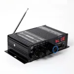 AirAux AK380 Wireless Amplifier 800W MAX Output 2.0 Channel Hi-Fi Class D bluetooth V5.0 Remote Control FM Antenna Integrated Mini Power Amplifier for Car Home Bar Party