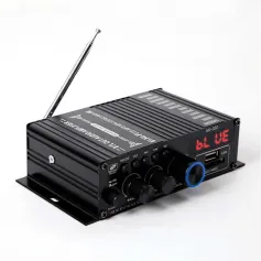 AirAux AK380 Wireless Amplifier 800W MAX Output 2.0 Channel Hi-Fi Class D bluetooth V5.0 Remote Control FM Antenna Integrated Mini Power Amplifier for Car Home Bar Party