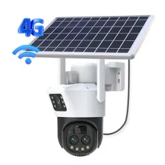 Guudgo 10x Optical Zoom Solar Security Camera Outdoor Dual-lens Wireless PTZ Full Color Night Vision Two-Way Talk Human Detection Waterproof Surveillance Camera