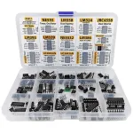150 Pcs IC Chip Assortment Kit Opamps Oscillator PWM NE555 LM358 LM324 TDA2030 UC3842 ULN2003 with Sockets and Adapter for Electronics DIY Projects