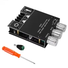 ZK-502MT bluetooth 5.0 Amplifier Board 2x50W High Power Stereo Audio Module Bass Treble Control Dual Channel AUX Input Portable HiFi Sound System for Speakers