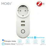 EU Smart Wifi Socket Zigbe 3.0 2 USB Port 100-240V Voice Control Work With SmartThings Wink Alexa Google Home