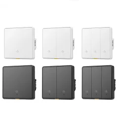 Tuya Zigbe 1/2/3 Gang Smart Wall Light Button Switch with 6M Radar Human Motion Detection Alarm Sensor No/Need Neutral Wire Switch 110-240V Smart Life APP
