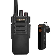 Chierda CDA8 Plus 10W DMR Digital Walkie Talkie High Power Long Range IP67 Waterproof Bluetooth 2900mAh Battery FCC CE Certified Professional Two-way Radio with Bluetooth Earphone