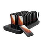 Retekess TD173 1-to-20 Restaurant Pager Wireless Call Queuing System One-Click Mute Vibrator CoasterBell for Food Truck Cafe Bar