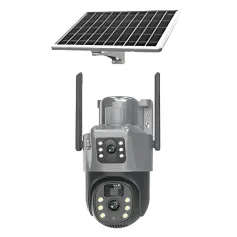 V380 4G Solar Dual-Lens Security Camera 4MP IP66 Weatherproof 12000mAh Battery Two-Way Audio PTZ Control Night Vision WiFi/4G Auto Tracking