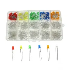 150/300/750PCS 3mm 15 Colors LED Lights Emitting Diodes Assortment Set Kit High Color Rendering Index for Arduino DIY Electronics Starter