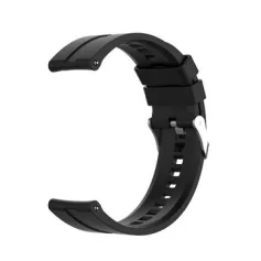 22mm Universal Silver-Buckle Silicone Watch Strap Sweat Water-Resistant Soft Comfortable for Sports Casual Formal Use