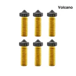 5PCS MK8/V6//Volcano Brass Nozzle PTFE Coating Nozzle Clone CHT MK8 V6 Nozzle For CR10 Ender3 SWX1 3d printer Hotend Extruder
