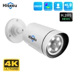 Hiseeu 4K 8MP PoE IP Camera Outdoors Night Vision Motion Detection Two-way Intercom H.265+ Video Surveillance Audio Record CCTV Home Security Cameras