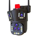 WQJ839P-PW-4 10K UHD Three Screen Wifi Surveillance Camera 20X Optical Zoom Outdoor PTZ Color Night Vision Human Detection Two-way Audio IP66 Waterproof IP CCTV Security Camera