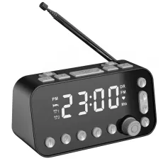MD-A1 Wireless bluetooth Speaker FM Radio Small Mini Alarm Clock with LED Digital Display Dual USB Charging DAB FM Digital Radio Bedside Clock Speaker