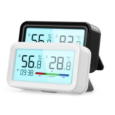 Tuya WiFi ZigBe Temperature Humidity Sensor with Screen Time Display Smart Home Indoor Hygrometer Voice Control with Alexa Google Smart Life