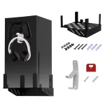JYS JYS-X139 for Xbox Series X Wall-mounted Bracket On-Wall Space Saver Shelf Stand with Controller Holder Hook for Headphone Gamepad