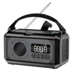 H17 Multifunctional Emergency Radio 12000mAh Solar Crank AM FM NOAA Weather Alert Power Bank Flashlight Compass SOS Survival Gear for Outdoor Camping Power Outage Emergency Kit