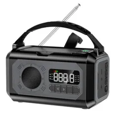 H17 Multifunctional Emergency Radio 12000mAh Solar Crank AM FM NOAA Weather Alert Power Bank Flashlight Compass SOS Survival Gear for Outdoor Camping Power Outage Emergency Kit