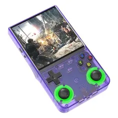 R36 Ultra 128G Open Source Handheld Game Console Built in 30000+Games 4-inch IPS Screen RK3326 Chip Dual 3D RGB Joysticks Retro Gaming Console Supports WiFi Multiplayer