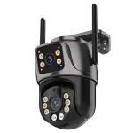 6MP HD Dual Lens Wifi IP Camera PTZ Outdoor AI Tracking Two Way Audio Night Vision Full Color Camera for Home Security P2P iCSee EU Plug