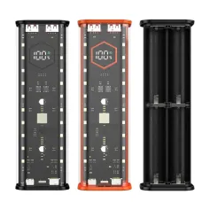 21700 Battery Storage Box 4 Slots DIY Power Bank Box for 21700 Charger Dual USB Output Type-C Input Battery Holder Case
