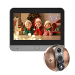 Tuya Smart WiFi Dzwonek do drzwi 1080P Kamera z wizjerem 2MP 2304x1296P PIR Motion Alexa Integracja z Google 5000mAh Bateria Dwukierunkowy domofon Night Vision
