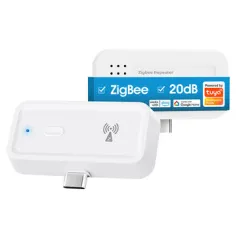 Tuya Smart Zigbe Repeater Wireless Signal Repeater Type-C Signal Amplifier Work with ZigBe Gateway Hub Smart Life APP Voice with Alexa Google Home