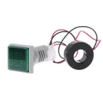 3pcs Green Light AC 60-500V 0-100A D18 چوارگۆشە LED دیجیتاڵی دووانە پیشاندەر ڤۆڵتمیتەر ڤۆڵتمیتەر ڤۆڵتیی پێوەری ئێستا  
