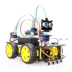 Kit per auto robot intelligente TSCINBUNY Automation per la programmazione Arduino con sensori a ultrasuoni e infrarossi, tracciamento della linea, evitamento degli ostacoli, kit educativo STEM fai da te
