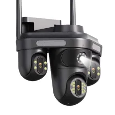 6MP WIFI IP Camera Three Lens 10X Zoom Three Screens WiFi Wireless Outdoor Monitor Security Protection CCTV Video Surveillance