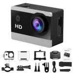 WiFi 480p Sport Camera 30FPS Anti-shake 2\\ Screen 30m Waterproof Action Camera with 170° Wide Angle and 1050mAh Battery for Outdoor and Underwater Adventures