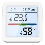 Tuya ZigBee3.0 Smart Home Temperature Humidity Sensor with Backlight LCD Display Voice Control with Alexa Google Home and Tuya Zigbee3.0 Hub Required