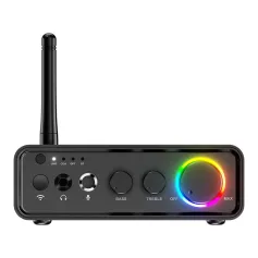 TPA3116D2 100W+100W bluetooth Amplifier Audio Digital Power Amplifier RGB Dual Channel Amp Built-in DSP Support RCA Coaxial Optical 6.5mm Microphone Karaoke Wireless Adapter