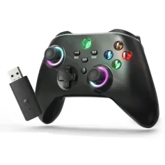 Data Frog RGB Wireless Controller Hall Trigger Joystick Gamepad for Switch Lite Game Controller with Dual-Vibration Turbo Compatible with PC Windows Android IOS