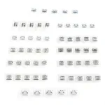 60pcs 12 Types Mini USB Socket Set Stainless Steel Port High Durability Easy to Store and Carry Industrial Control Components