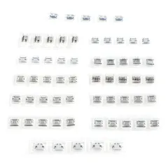 Zestaw 60 szt. 12 typów gniazd mini USB Port ze stali nierdzewnej Wysoka trwałość Łatwe do przechowywania i przenoszenia Komponenty sterowania przemysłowego