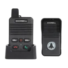 Wireless Intercom Doorbell System Long Range Two-Way Communication Rechargeable Battery Adjustable Volume Weather Resistant Easy Installation for Home Hospital Elderly Care CN Plug