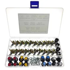 20PCS/Box WH148 15MM Potentiometer Kit with Knobs Knurled Shaft Linear Rotary Taper Potentiometer B5K/10K/20K/50K/100K