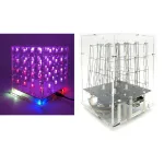 Wireless Remote-Controlled 4x4x4 Full-Color Light Cube 64 LEDs 5V RGB LED Night Light Animation Mode Sound-Activated Mode Energy Saving High Quality