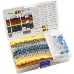 800PCS 300 Values Metal Film Resistor Kit with 5MM LED Light Kit 1% Accuracy 10Ω-1M Electronic Components Kit