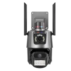 6MP 3K PTZ WiFi Camera Dual Lens Screen Intelligent Night Vision Motion Detection Two Way Intercom Record Playback CCTV Surveillance Security Camera ICSEE App