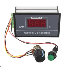 30A DC 6V 12V 24V 48V PWM モータースピードコントローラー LED デジタルディスプレイ 調整可能電圧レギュレーター ポテンショメータースイッチ付き