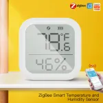 Moes Square Temperature and Humidity Sensor Indoor Hygrometer with LCD Display Remote Control ZigBe Hub Gateway Tuya Smart ZigBe