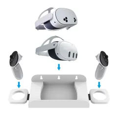 GP-906 for Meta Quest3/3S VR Host Wall-Mounted Bracket Game Console and Handles Stroage Stand