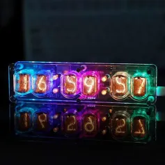 Reloj de tubo luminoso de 6 bits IN12, base de reloj Nixie con luces RGB, accesorios para computadora de escritorio, CC 5 V