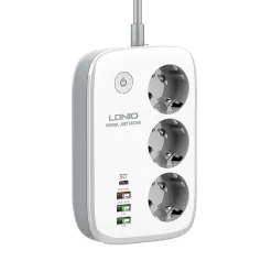 LDNIO Smart WiFi Power Strip Extension Cable Timing Adapter with 3 EU Plug 4 USB Port for Phone Tablet Computer