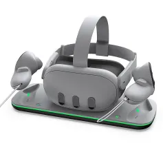 per a Meta Quest VR Helmet Charging Dock amb LED Luminth Bar Auriculars Mànecs Grip Storage Rack VR Accessoris per a Quest 3