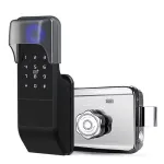 Tuya WiFi Fingerprint Gate Lock Outdoor TTlock Smart Door Lock with Digital IC Card Rim Lock for Home Garden Security