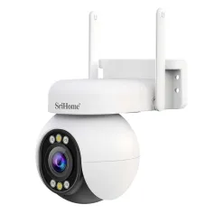 Srihome SH051 4MP HD デュアルバンド WiFi セキュリティカメラ 5倍光学ズーム PTZ IPカム 自動追跡 カラーナイトビジョン 双方向オーディオ IP65 防水 屋外 CCTV ベビーモニターカメラ